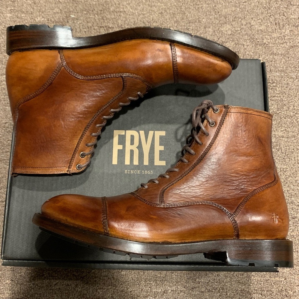 Men’s Frye Bowery Bal Lace-Up Leather boots, brown